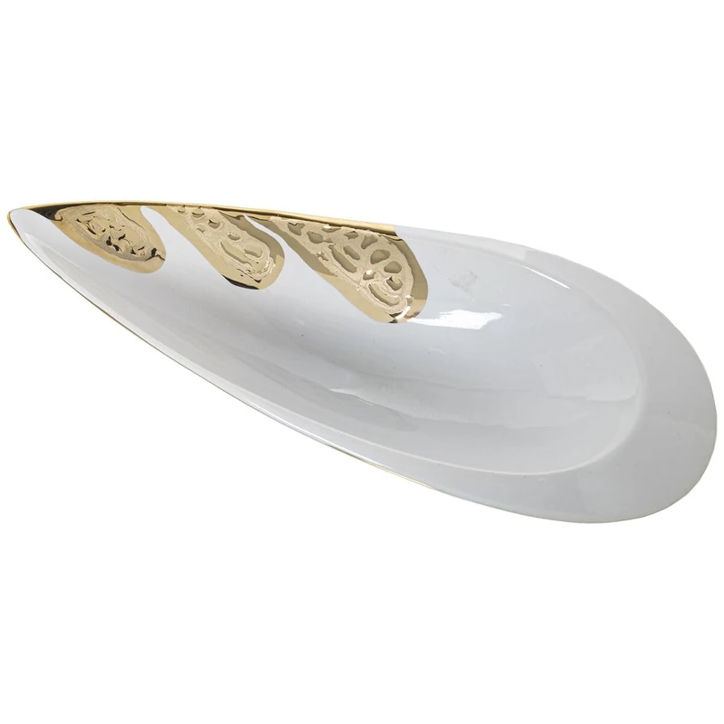 Alexandra House Living Centerpiece White Gold 28 x 12 x 9 cm