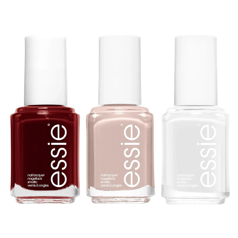 Essie Classic Nail Polish Trio: Ballet Slippers, Blanc, Bordeaux - Image 1