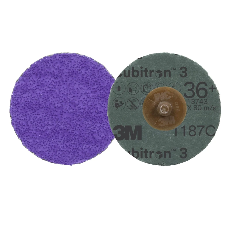 3M Cubitron 3 Roloc Fibre Disc 1187C, 36+, TR, Purple, 51 mm, 50/Carton