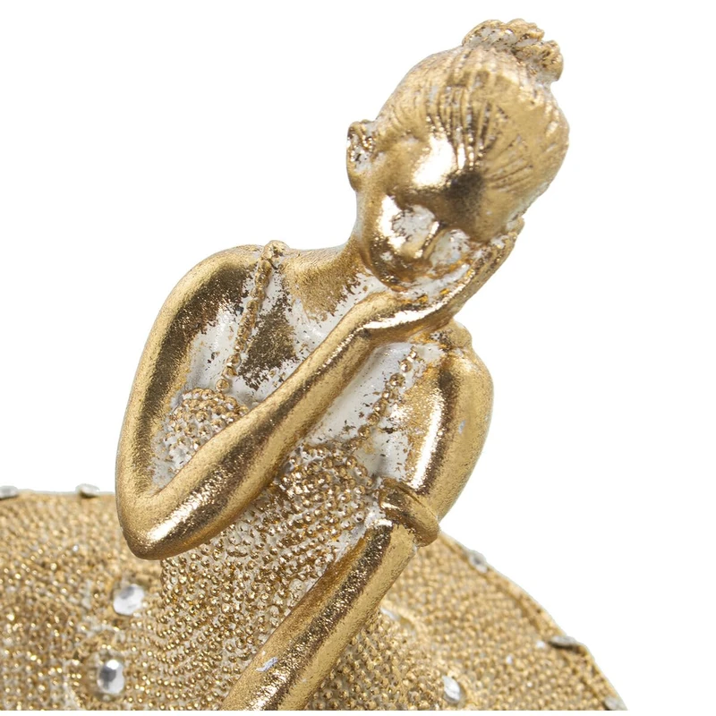 Alexandra House Living Decorative Figure Gold Acrylic Plastic Melamine Ballerina 10 x 10 x 30 cm