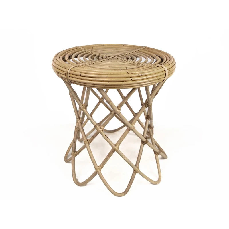 Romimex Side Table Natural Rattan 35 x 40 x 35 cm - Image 1