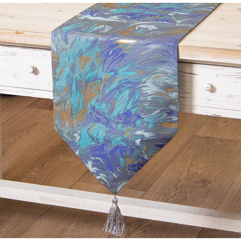 Alexandra House Living Blue Table Runner 30 x 180 cm