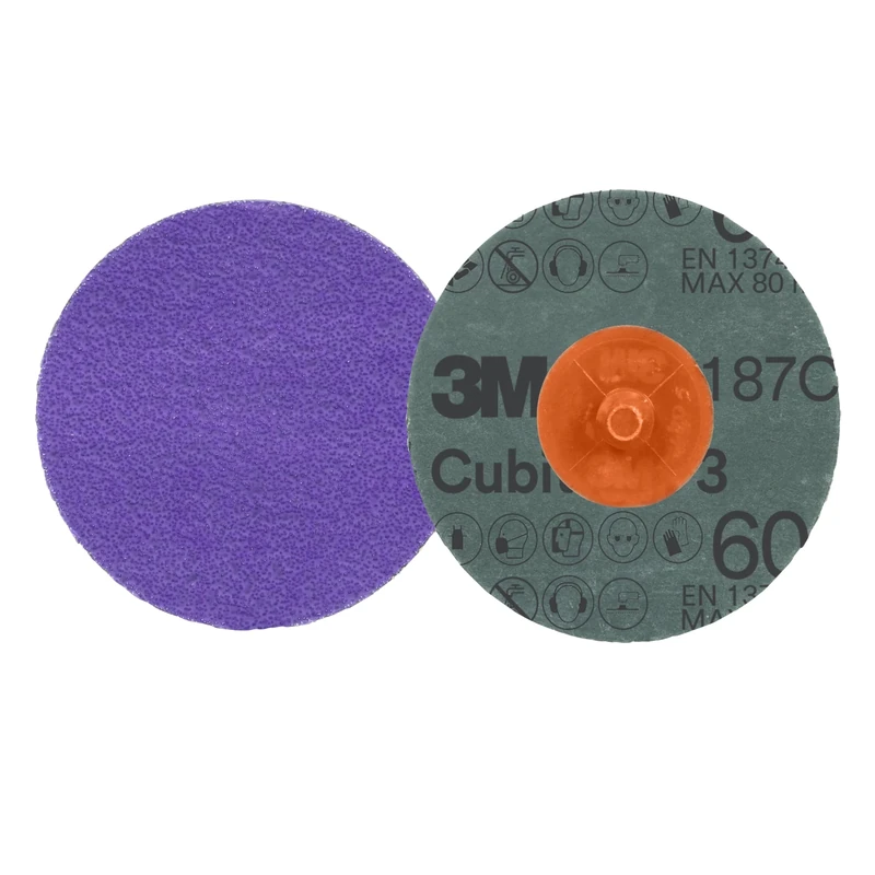 3M Cubitron 3 Roloc Fibre Disc 1187C, 60+, TR, Purple, 76 mm, 50/Carton