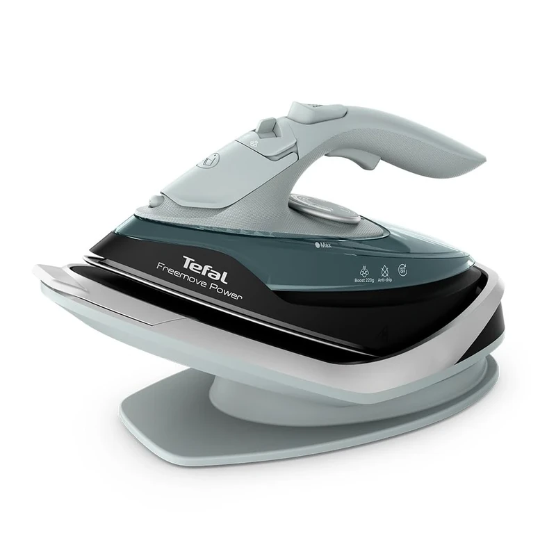 Tefal Freemove Power Cordless Steam Iron, 2600W, 220 g/min Steam Boost, 40g/min Continuous Steam, Fast Recharge Lightweight Design, Ceramic Soleplate, Auto Off Anti Drip, FV6672G0