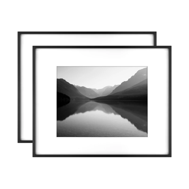 MCS Foundry Metal 16x20 matted to 11x14 Black Gallery Wall Frame (2-Pack) - Image 1