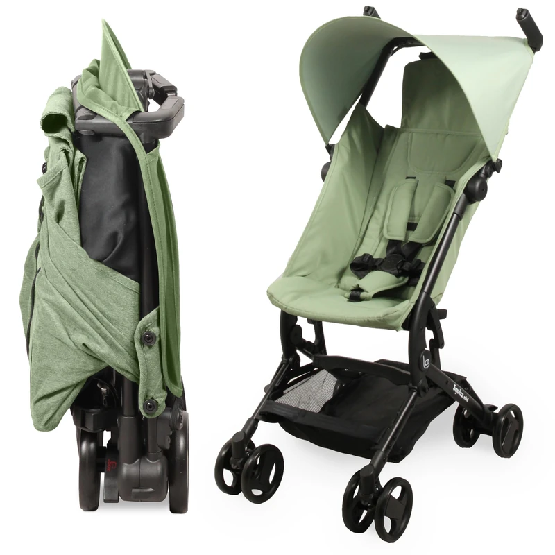 Looping Squizz Mini - Urban Baby Stroller - Fast Folding Ultra Compact Carry Bag, Canopy | Green - Image 1
