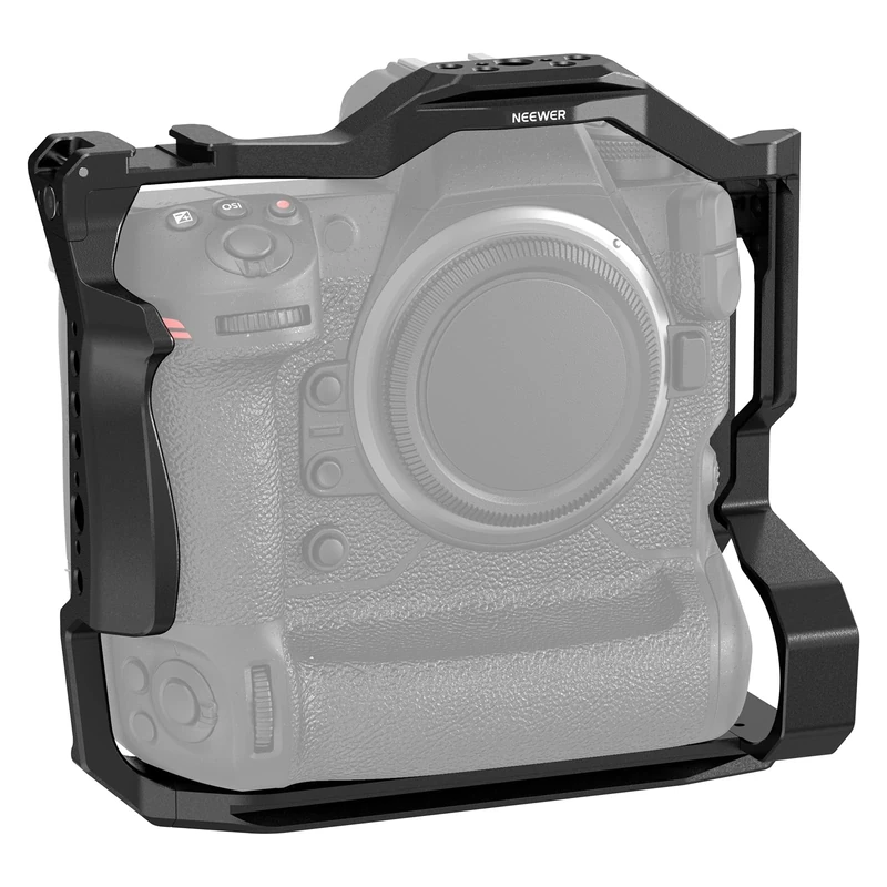 NEEWER Z9 Camera Cage, Aluminum Alloy Video Rig Camera Stabilizer Frame with Cold Shoe, NATO Rail, 1/4", 3/8", Anti Twist Pin for Filmmaking/Vlogging, Compatible with Nikon Z 9, CA118