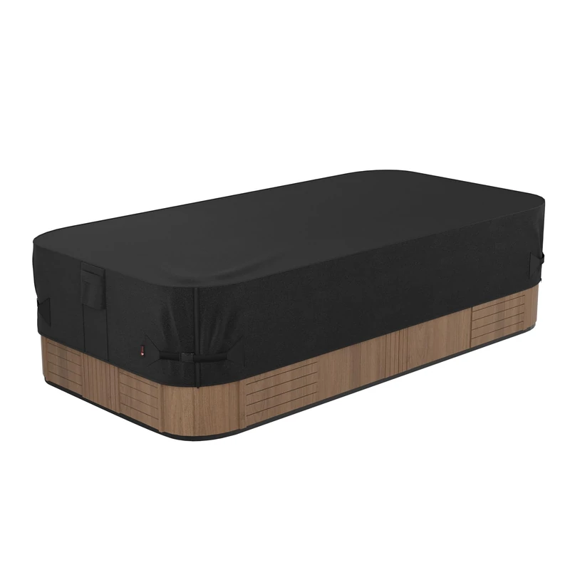 iBirdie Outdoor Waterproof Hot Tub Swin SPA Cover 218 x 97 inch fit 8 x 18 ft, 216 x 96, 214 x 92, 210 x 90, 800D Heavy Duty Weatherproof Rectangle Cover Protectors Protective Rectangular Cover Cap