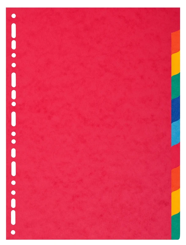 Exacompta - Ref 2110E - Cardboard of 25 dividers in Bright Recycled Colour Card 220 g/m2 with 10 Neutral tabs - Format to File A4 Maxi - Dimensions 24.5 x 29.7 cm