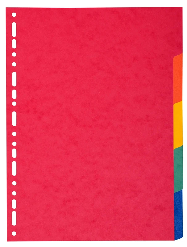 Exacompta - Ref 2105E - Cardboard of 50 dividers in Bright Recycled Colour Card 220 g/m2 with 5 Neutral tabs - Format to File A4 Maxi - Dimensions 24.5 x 29.7 cm