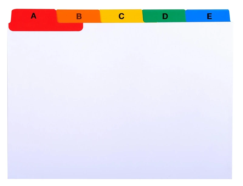 Exacompta - Ref 13997E - Box of 10 Index Dividers Printed from A to Z White Card 160g 25 Compartments - A6 - White