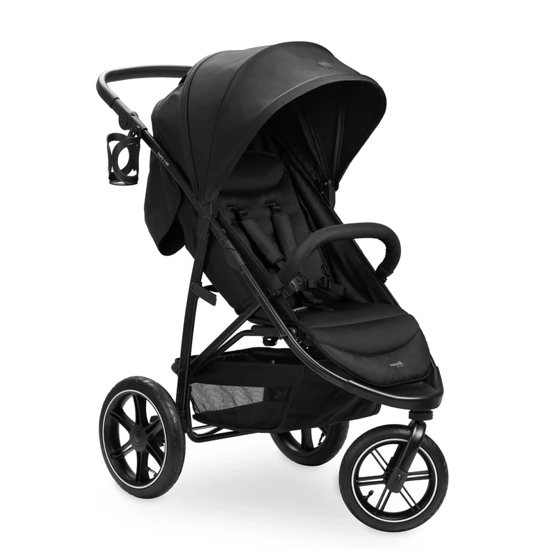 hauck Rapid 3 Air 3-Wheel Pushchair, Up to 22 kg, Pneumatic Wheels, Suspensions, Foldable, Compact, UV Protection 50+, Tilt from Birth, Adjustable Handlebar, Basket up to 3 kg, Black