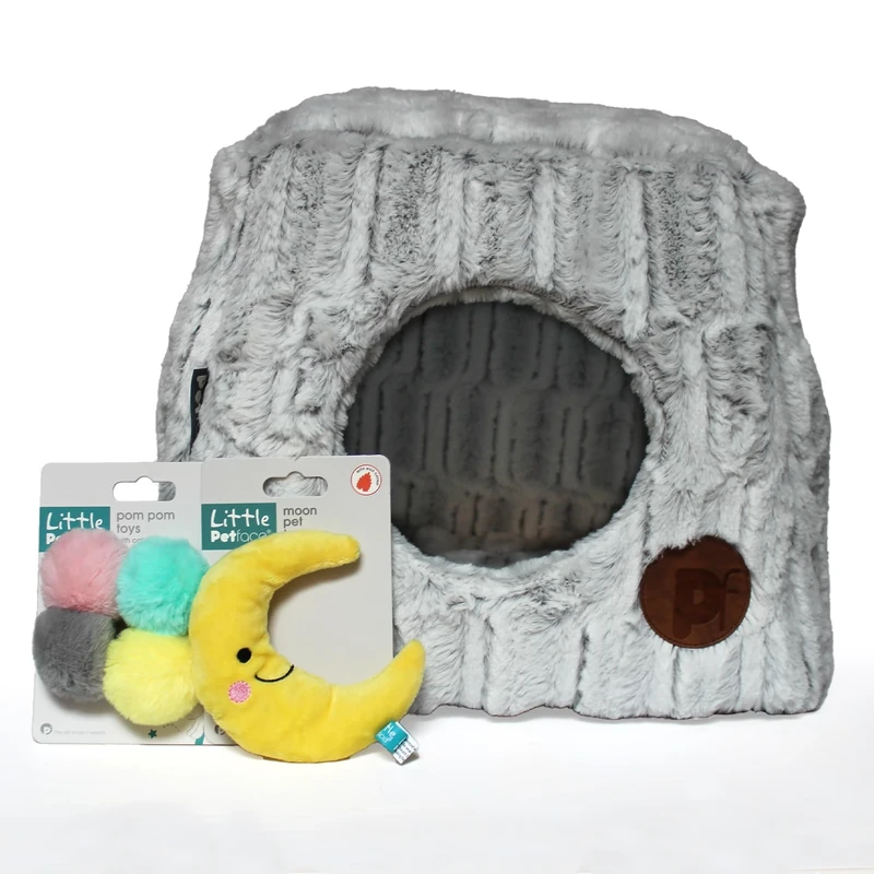 Petface Kitten Pamper Bundle, Includes Cat Cave, Pom Pom Toys and Moon Plush - Image 1