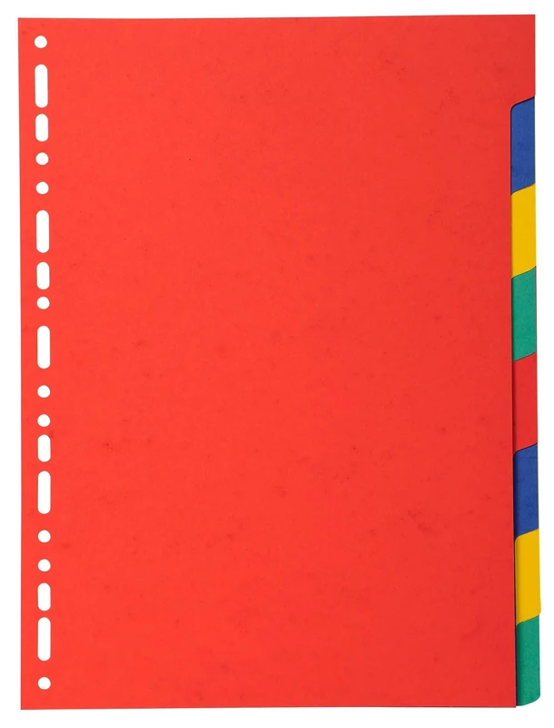Exacompta - Ref 2008E - Cardboard of 25 dividers in Bright Recycled Colour Card 220 g/m2 with 8 Neutral tabs - A4 Size - Dimensions 22.5 x 29.7 cm
