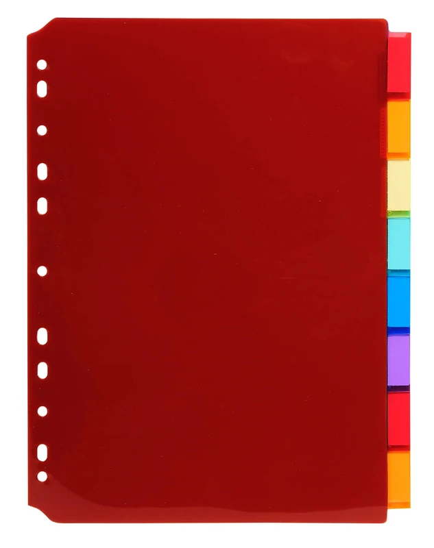Exacompta - Ref 3908E - Box of 10 Translucent Polypropylene dividers with 8 Neutral tabs - with Label Holder - Comes with a Sheet of Removable Labels - A4 Size to File