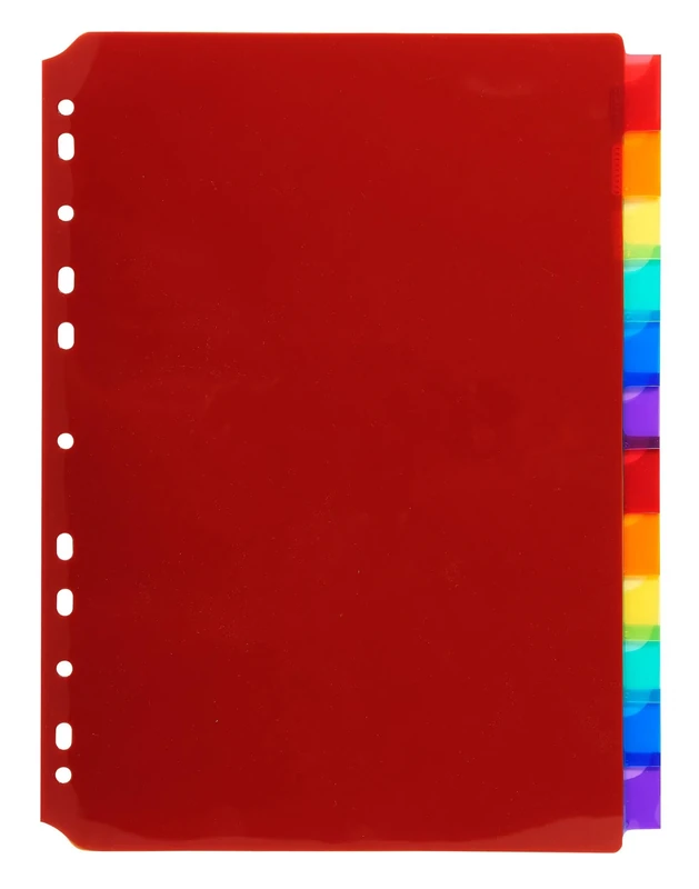 Exacompta - Ref 3912E - Box of 10 Translucent Polypropylene dividers with 12 Neutral tabs - with Label Holder - Comes with a Sheet of Removable Labels - A4 Size to File