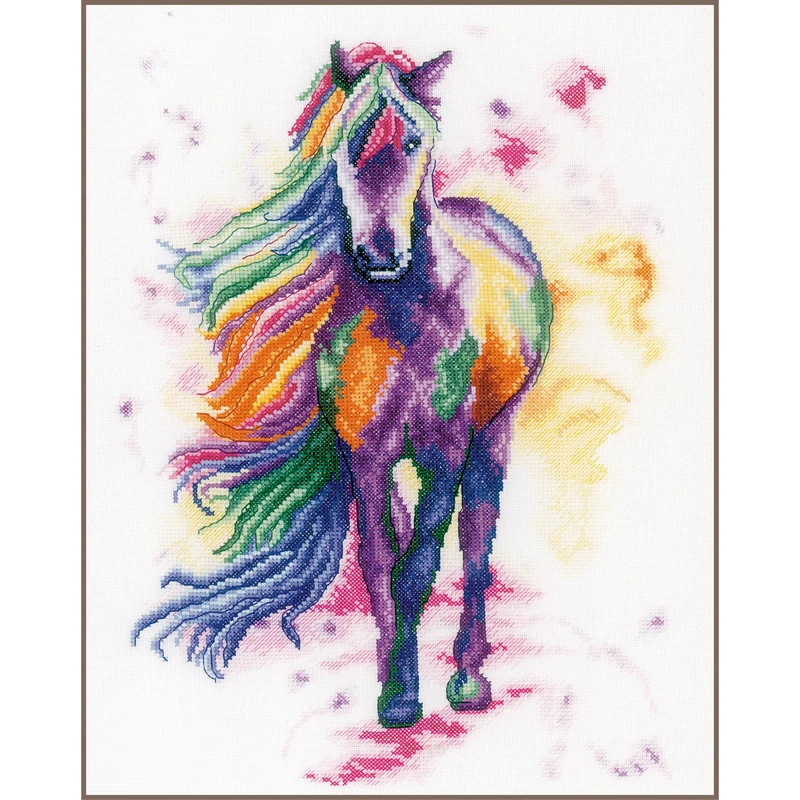 Lanarte Watercolour Horse Cross Stitch Kit - 29 x 40 cm