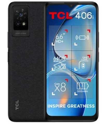 PathfinderGTM Ltd TCL 406i Mobile Phone, Smartphone, 64GB plus 6GB RAM, 6.6 inches DISPLAY, 5000 mAh - DARK GREY