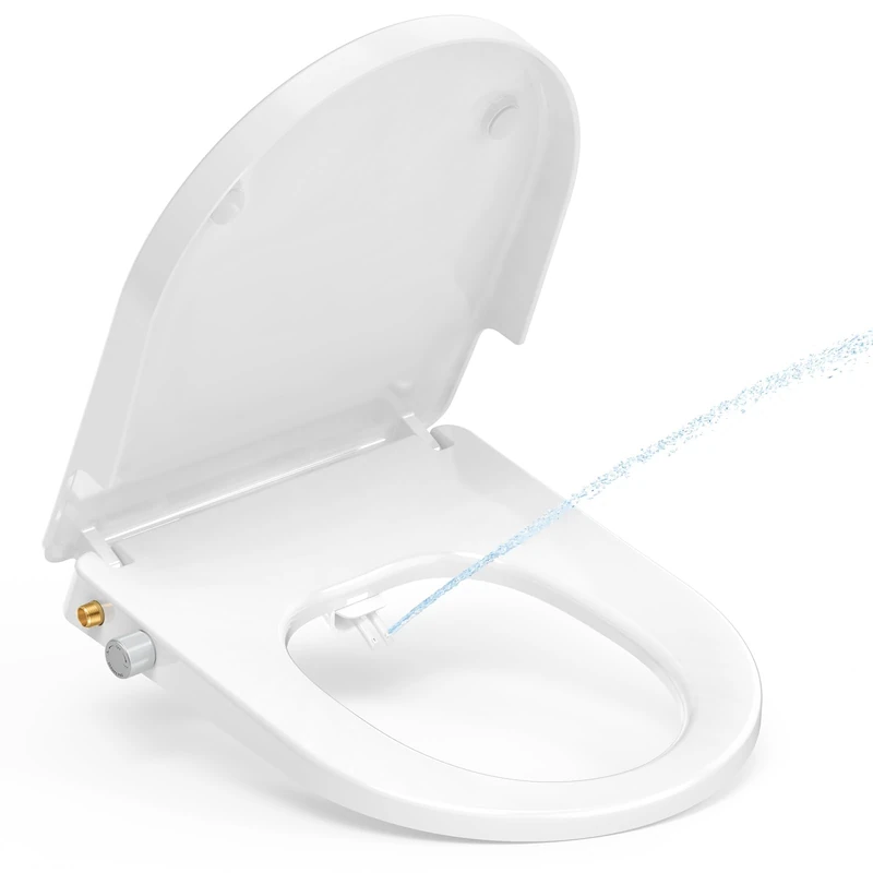 YEAUPE PRO F005 Toilettendeckel mit Bidet D-Form Toilet lid, White D-Shape, 44378.3cm