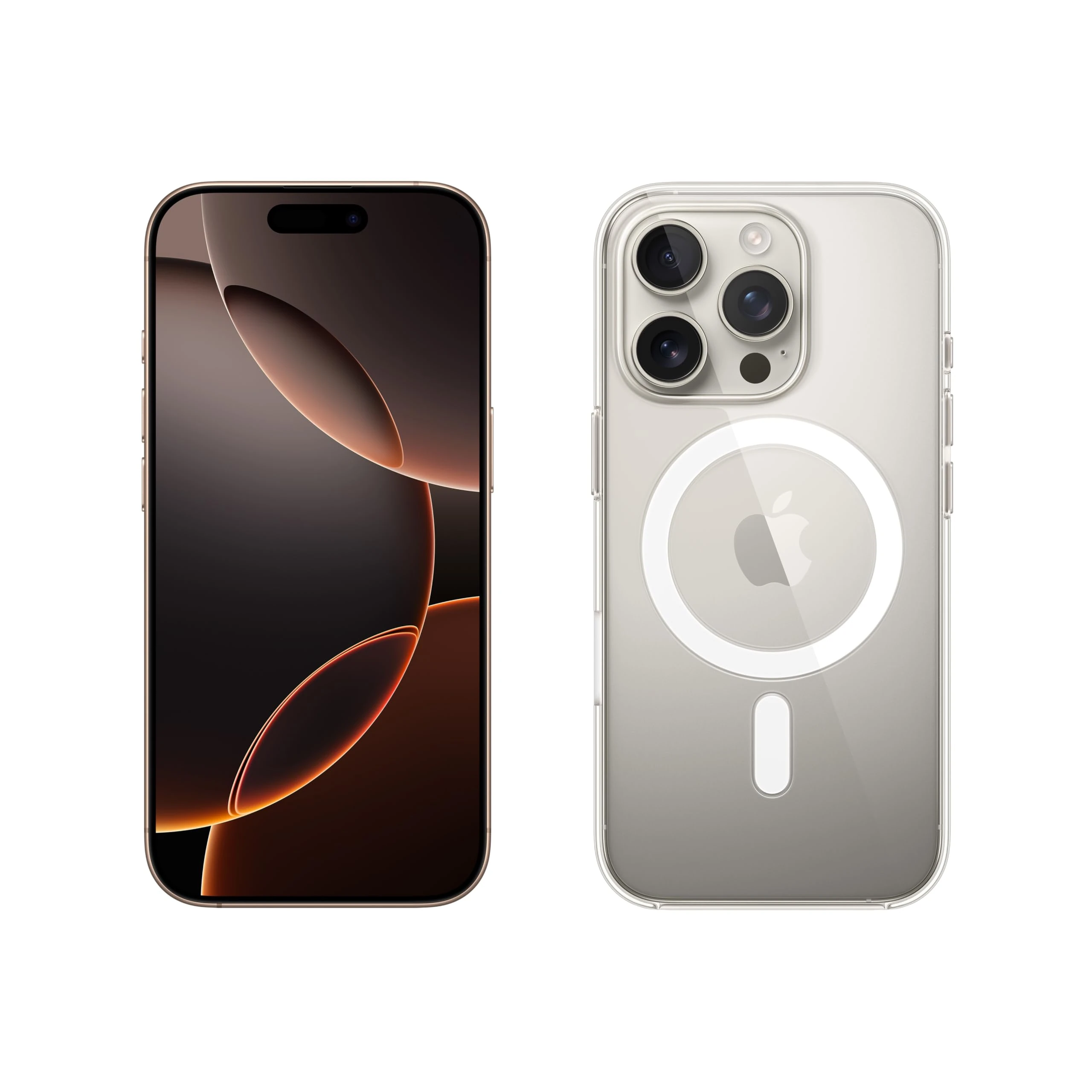 Apple iPhone 16 Pro 512GB: 5G Mobile phone with Apple Intelligence - Natural Titanium + Clear Case with MagSafe