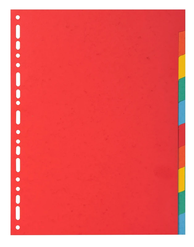 Exacompta - Ref 2010E - Cardboard of 25 dividers in Bright Recycled Colour Card 220 g/m2 with 10 Neutral tabs - A4 File Format - Dimensions 22.5 x 29.7 cm - Image 1