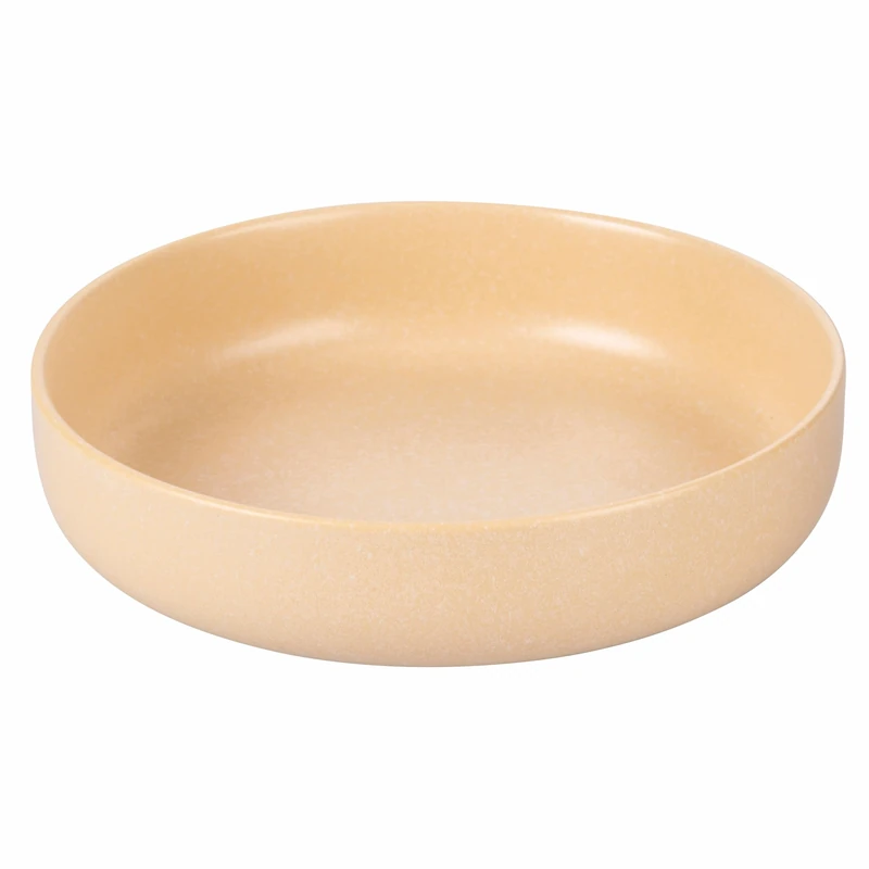 Villa d'Este Home Tivoli Set of 6 Flat Plate Matt Stone Effect Stoneware, Sand, Berlin