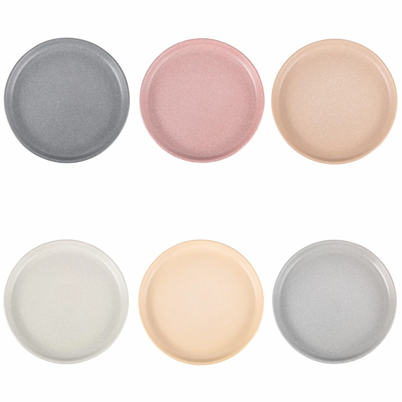Villa d'Este Home Tivoli Set of 6 Fruit Plates Matt Stone Effect Stoneware Berlin