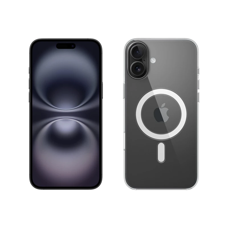 Apple iPhone 16 Plus 128GB: 5G Mobile phone with Apple Intelligence - Black + Clear Case with MagSafe