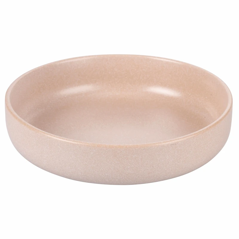 Villa d'Este Home Tivoli Set of 6 Flat Plate Matt Stone Effect Stoneware, Earth, Berlin - Image 1