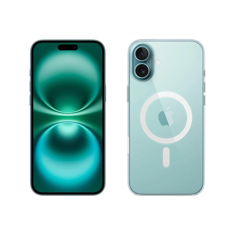 Apple iPhone 16 Plus 256GB: 5G Mobile phone with Apple Intelligence - Teal + Clear Case with MagSafe