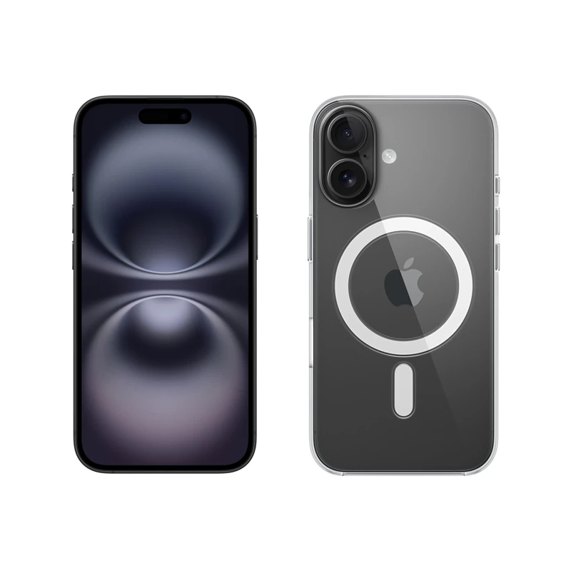 Apple iPhone 16 128GB: 5G Mobile phone with Apple Intelligence - Black + Clear Case with MagSafe