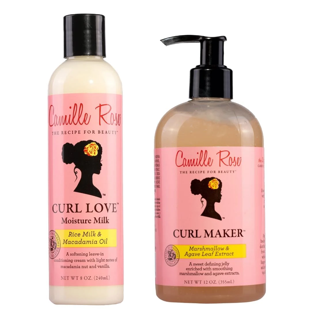 Camille Rose Moisture Milk Leave-In Hair Conditioner 240 ml and Curl Maker Jelly 355 ml Bundle
