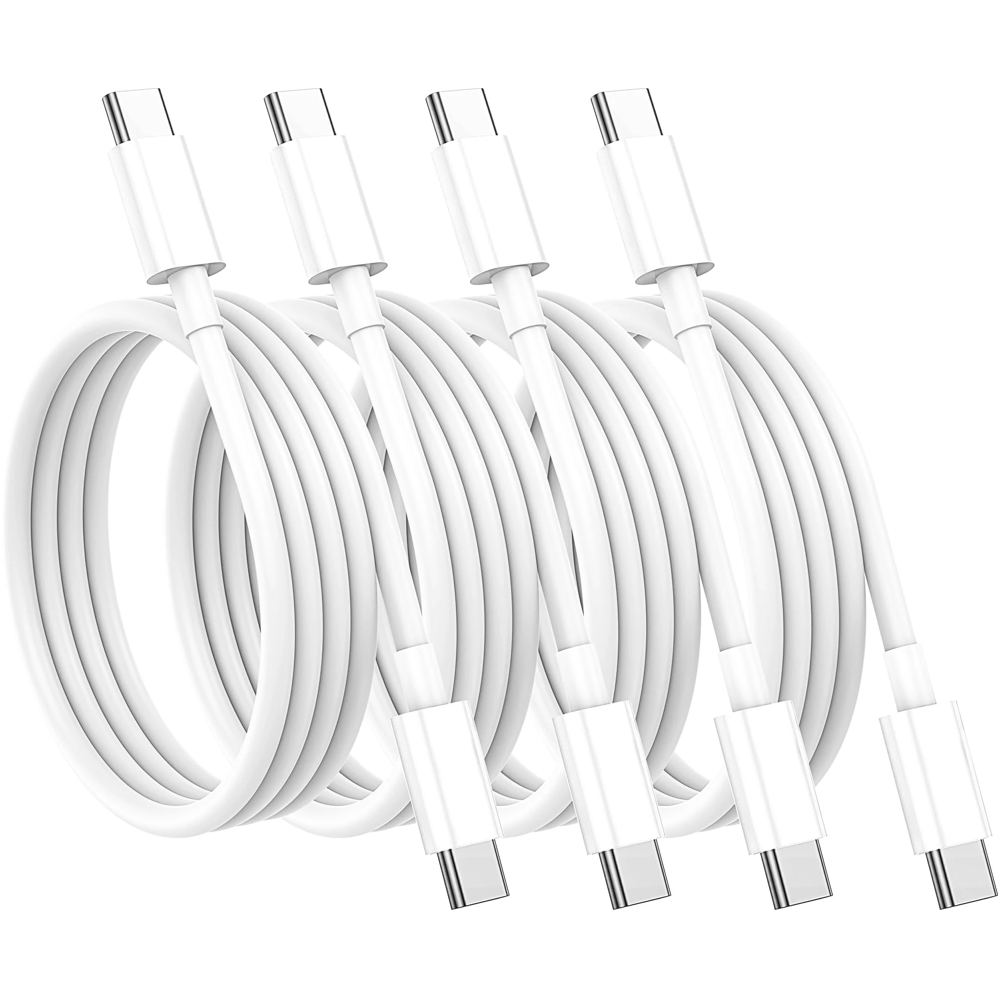 USB C to USB C Cable 60W 2M 4Pack Type C Charger Cable Fast Charge for Apple USBC Charging Lead for iPhone 17/16/15 Pro/ Plus/ Pro Max/ Air for MacBook Pro/Air 2020 for iPad Air 5/Pro 2021