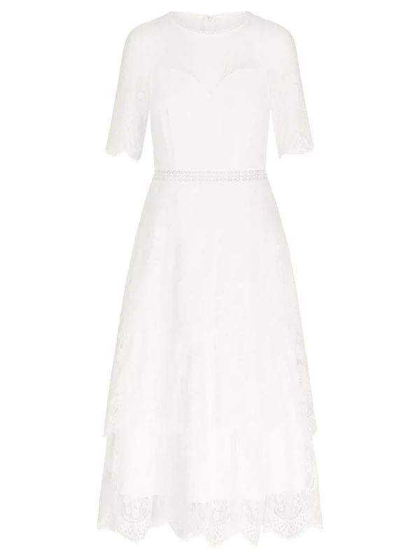 APART Fashion Women's Midi Hochzeitskleid Dress, Cream, 20