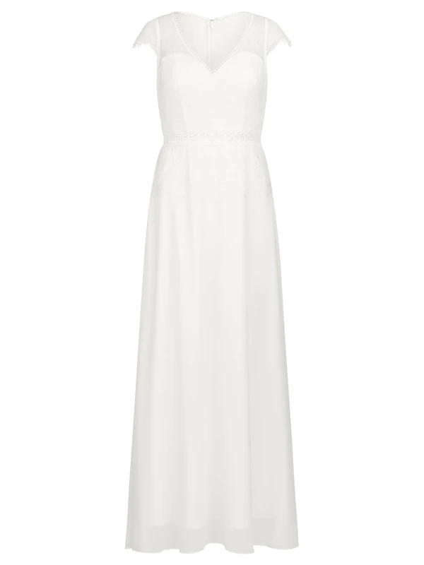 APART Fashion Women's Langes Hochzeitskleid Dress, Cream, 14