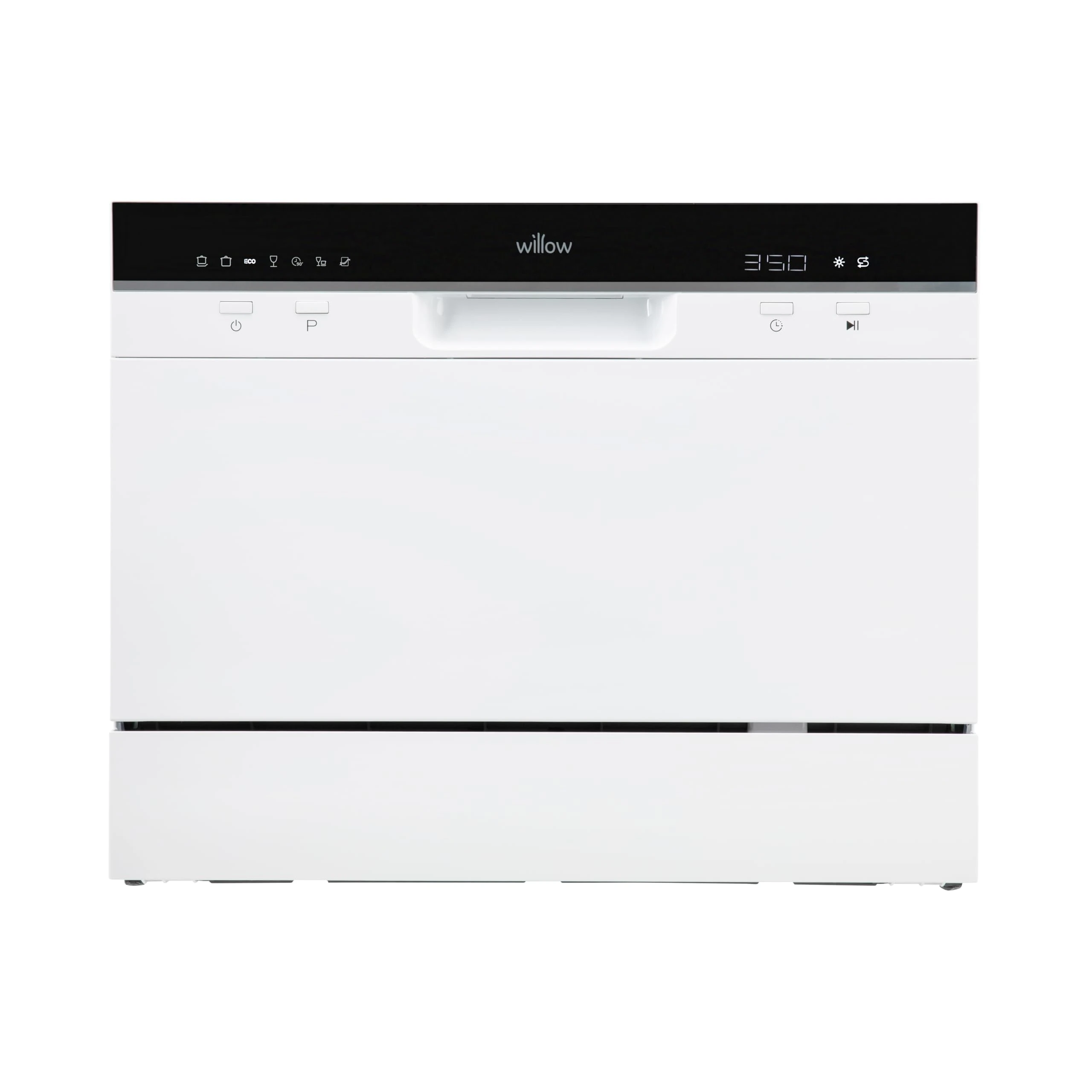 Willow WTTD6W 55cm Tabletop Dishwasher with 6 Place Settings, 7 Programmes, Delay Function, Cutlery Basket, LED Indicator - White