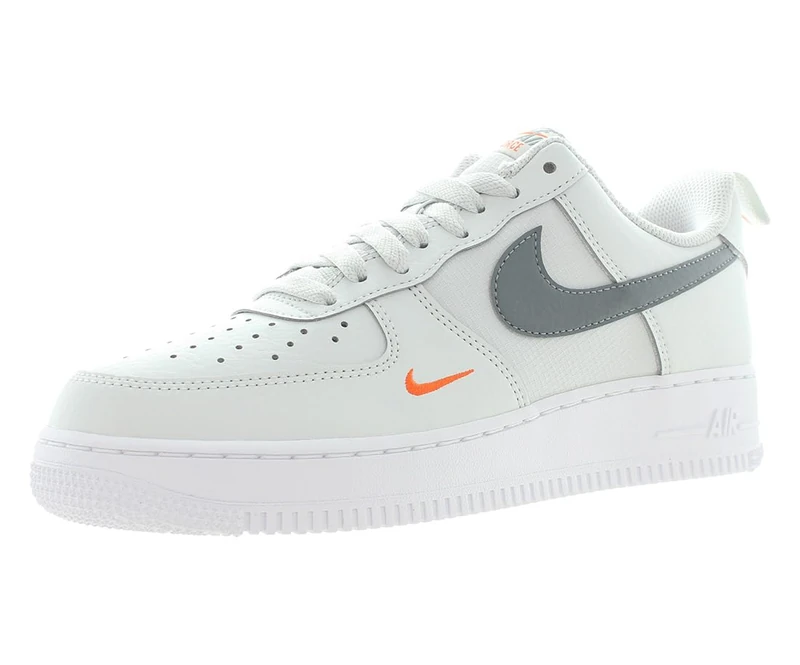 NIKE HF3836-001 Air Force 1 '07 Men Photon DUST/Cool Grey-Safety Orange UK 6.5