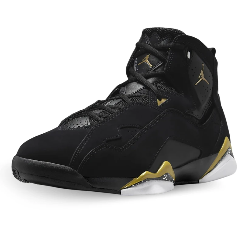 Nike Men's Jordan True Flight Sneaker, Black Metallic Gold White, 8 UK