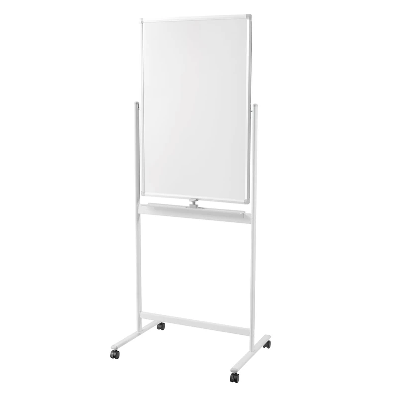 LogiLink EO0063 - Whiteboard/Blackboard, Writeable on 2 Sides, 60 x 90 cm, on Wheels, Aluminium Frame