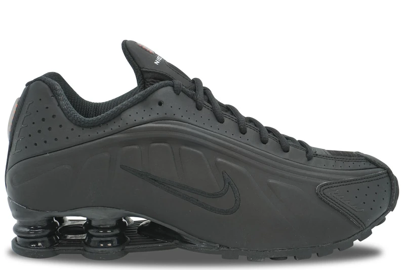 Nike AR3565-004 Shox R4 Men Black/Black-Black-MAX Orange UK 12