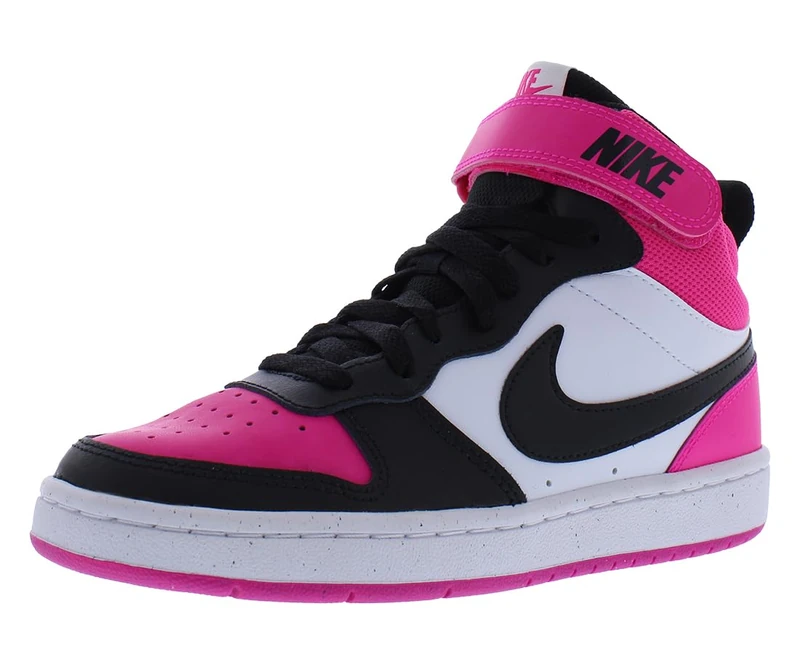 NIKE HV0933-100 Court Borough MID 2 BG Men White/Black-Fierce Pink UK 4.5