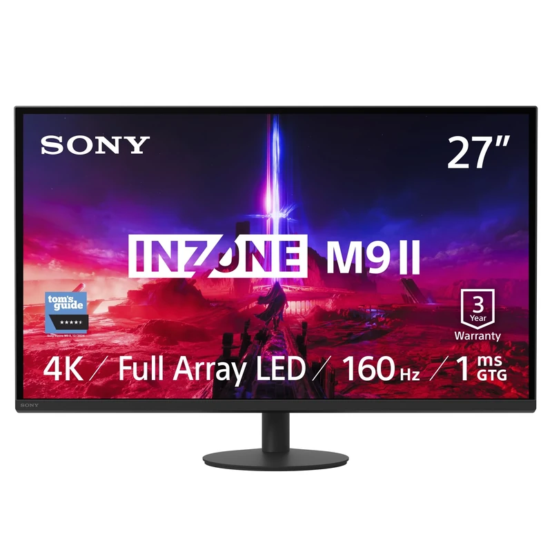 Sony INZONE M9II 27" 4K Ultra HD PC Gaming Monitor: 2160p Resolution - 160Hz Refresh Rate - 1ms GTG - DCI-P3 95% Spectrum - Full Array LED - G-Sync - Adaptive Sync - VRR, Black