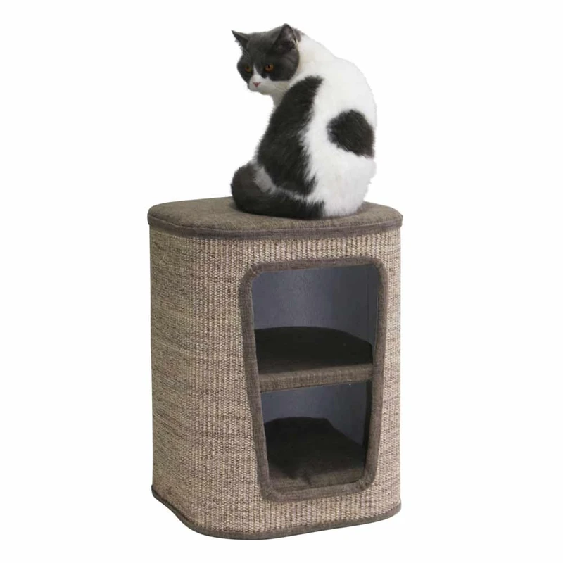 Nobby Cat Scratching Barrel Capta I Brown Linen Look 38 x 38 x 50 cm