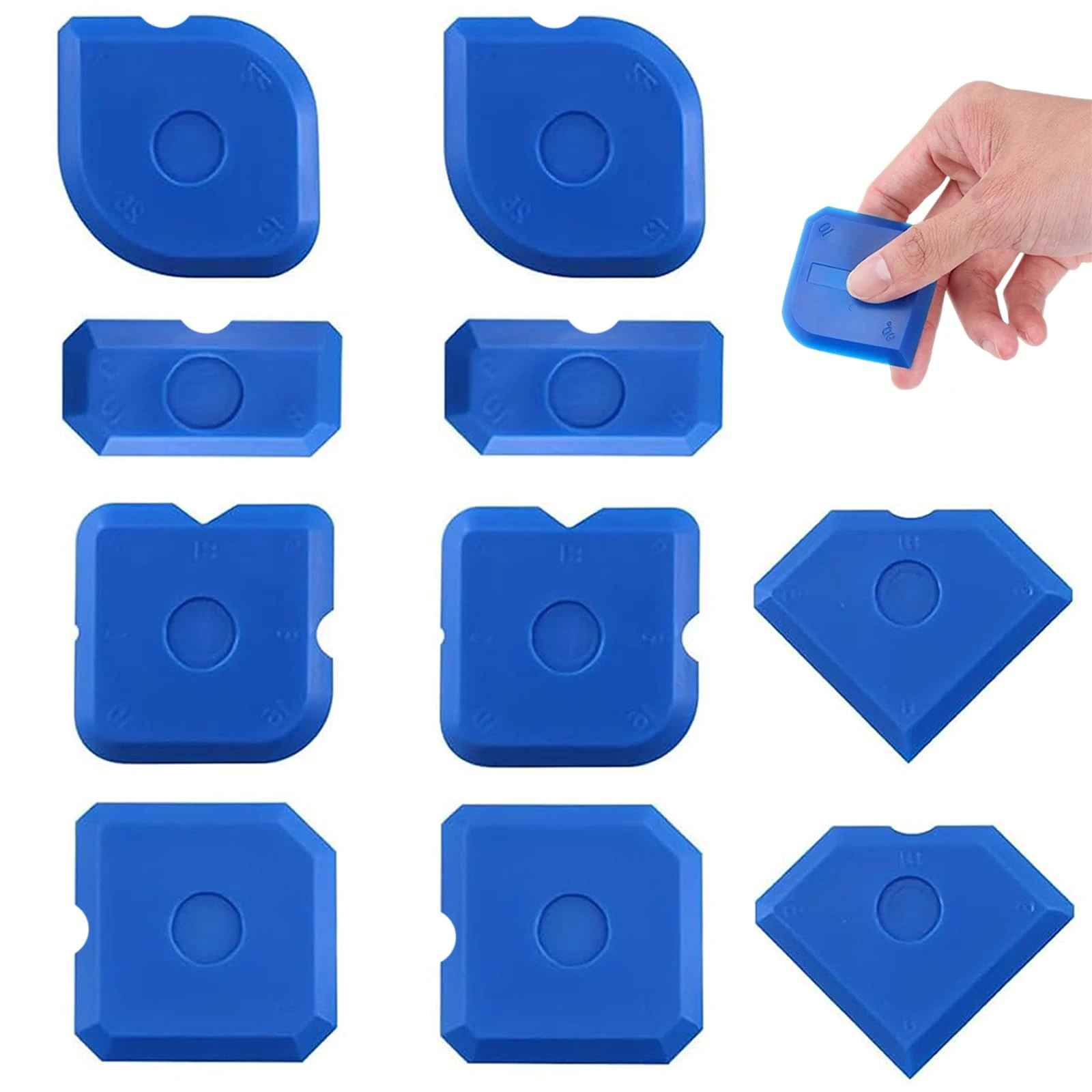 10 Piece Silicone Tool Set for Caulking and Sealing - Portable Smoothing Tools for Bathroom, Kitchen, and Window Projects