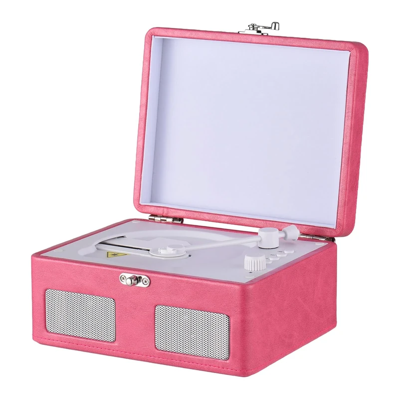 Hanzete Retro CD Player Multifunctional Tray-T Player o Turntables USB Drive Playback Portable CD Player with Remote Control Built-in 2 Speakers Rechargeable Wireless Music Streaming for Home