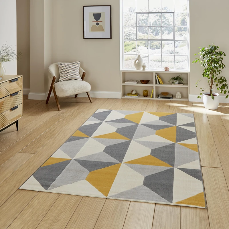 Think Rugs Vancouver 18241 Grey/Yellow - 160 x 230