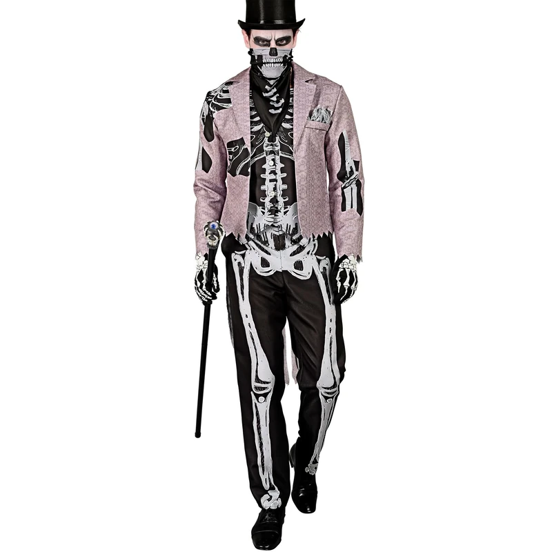 W WIDMANN MILANO Party Fashion 14003 Kostüm Skelett Bräutigam Married Skeleton Groom Costume, Black, Grey, L