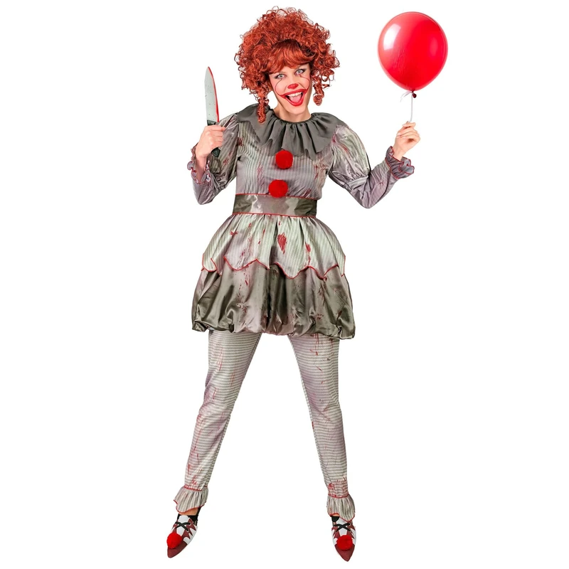 W WIDMANN MILANO Party Fashion - Killer Clown Costume, Dress, Horror Clown, Psychopath, Halloween Costume