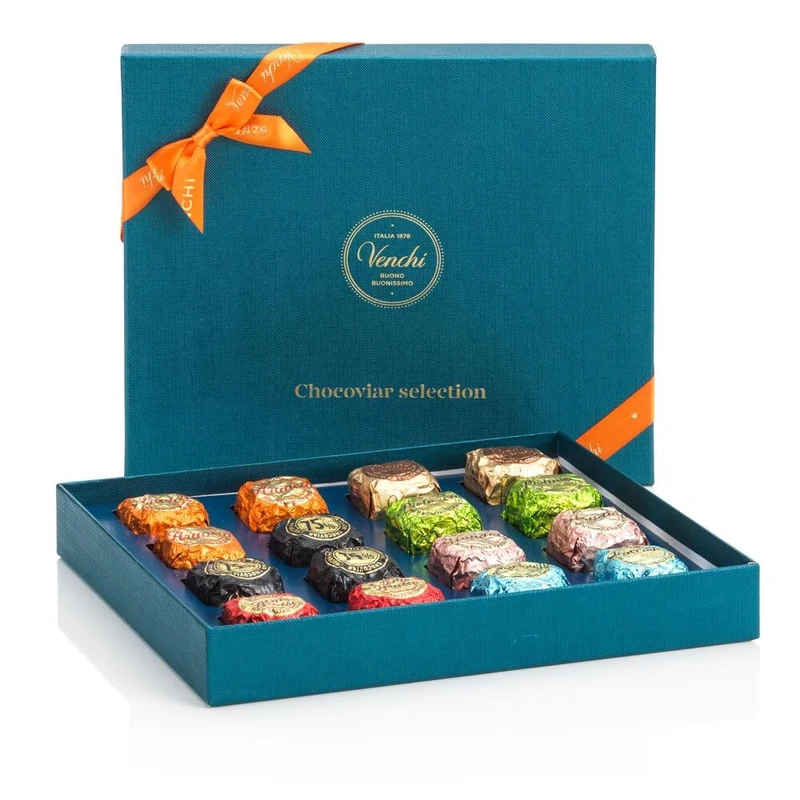 Venchi - Box of Assorted Chocoviar Chocolates, 318 g - 7 Different Flavours - Gluten Free - Great Gift Idea