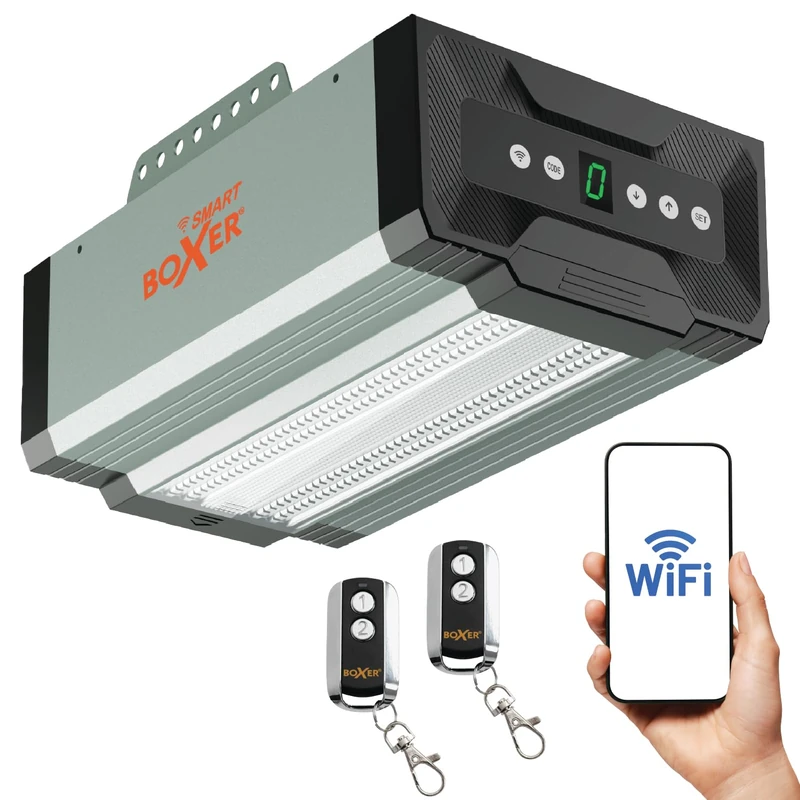 Boxer 5000 Premium® Wi-Fi Garage Door Opener, 1000N, Includes 2 Remote Controls – Control via Smartphone & Tablet, Easy Installation